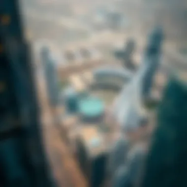 Prime Location of One by Omniyat in Dubai Aerial view of the strategic location of One by Omniyat within Dubai's business district