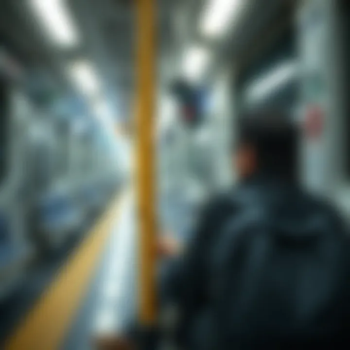 Commuter Using Metro