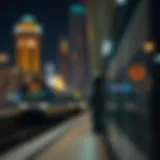 Dubai Metro Station at Night Dubai Metro Station at Night