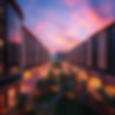 Panoramic view of Jumeirah Village Circle commercial area