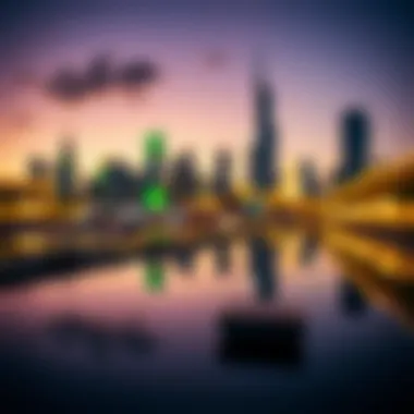 City skyline adorned for Ramadan celebrations