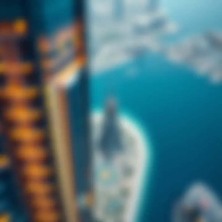 Aerial Perspective of Bay Tower's Location Aerial view of Bay Tower highlighting its strategic location in Dubai