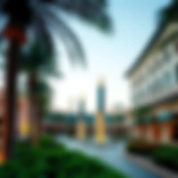 A panoramic view of The Dubai Mall Park showcasing its lush greenery and stunning architecture.