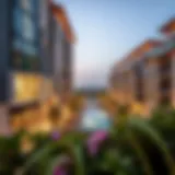 A panoramic view of The Orchard Place highlighting its modern architecture