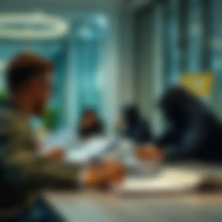 Students engaging in a collaborative learning environment