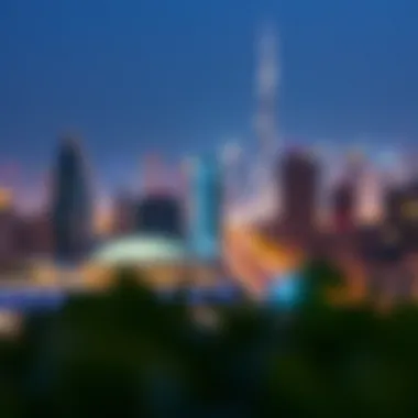 An overview of Dubai's skyline with educational institutions