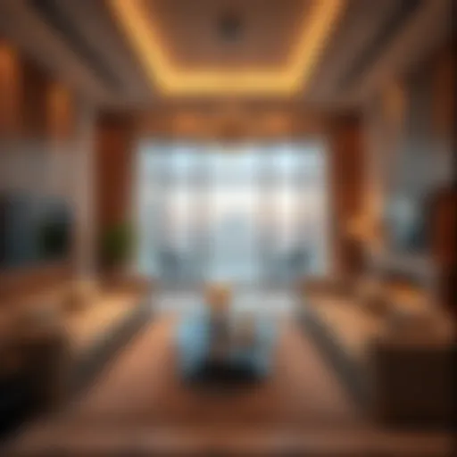 Luxurious two-bedroom living room in Dubai