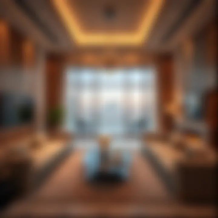 Luxurious two-bedroom living room in Dubai