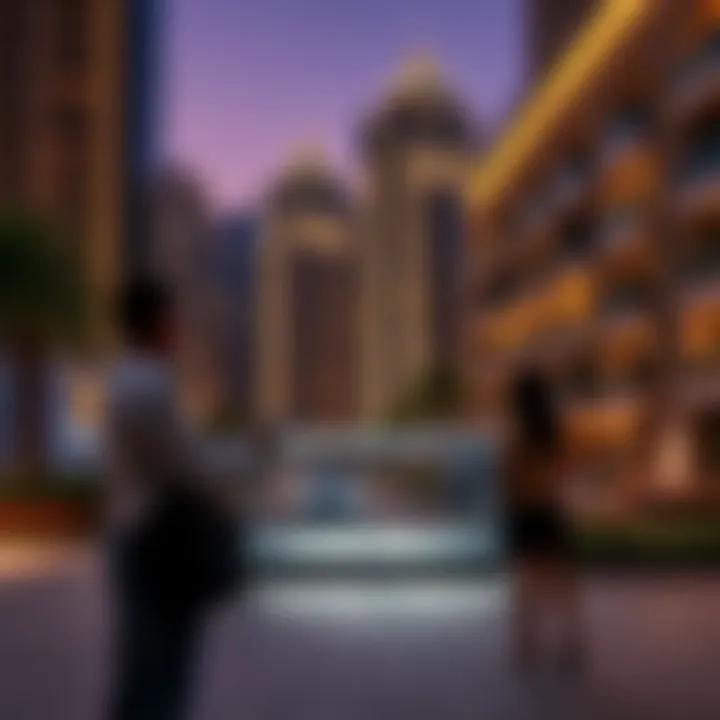 Investors examining property listings in Dubai