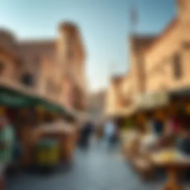 A panoramic view of the historic trading area in Old Dubai