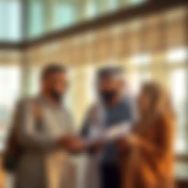 Investors Exploring Property Opportunities Investors discussing property options in Dubai