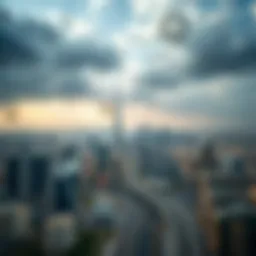 Aerial view of Dubai showcasing its skyline and climate