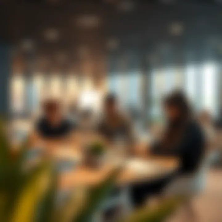 Students engaging in a collaborative learning environment