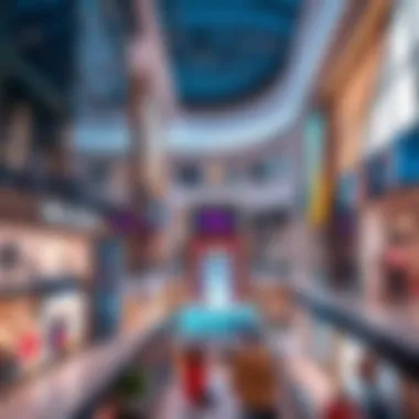 Luxurious shopping mall showcasing high-end brands