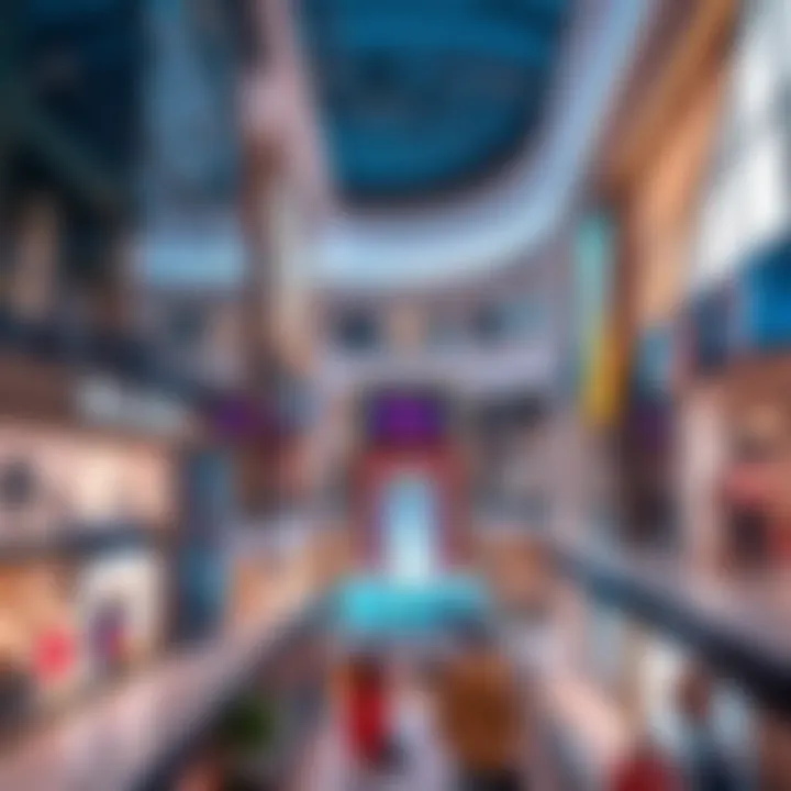 Luxurious shopping mall showcasing high-end brands