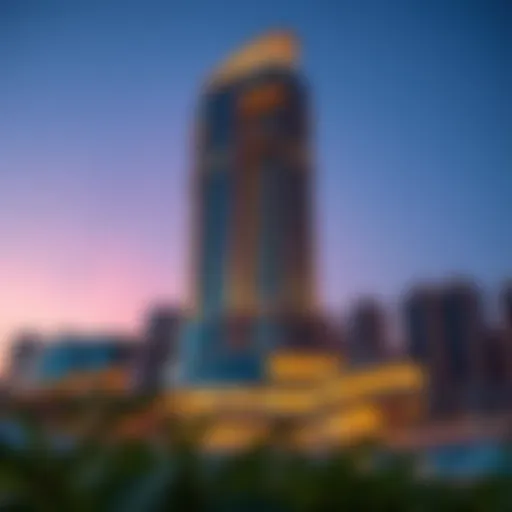 Zumurud Tower: A Dazzling Architectural Marvel Stunning exterior view of Zumurud Tower at dusk