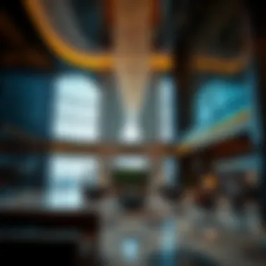 Luxurious lobby interior of Zumurud Tower